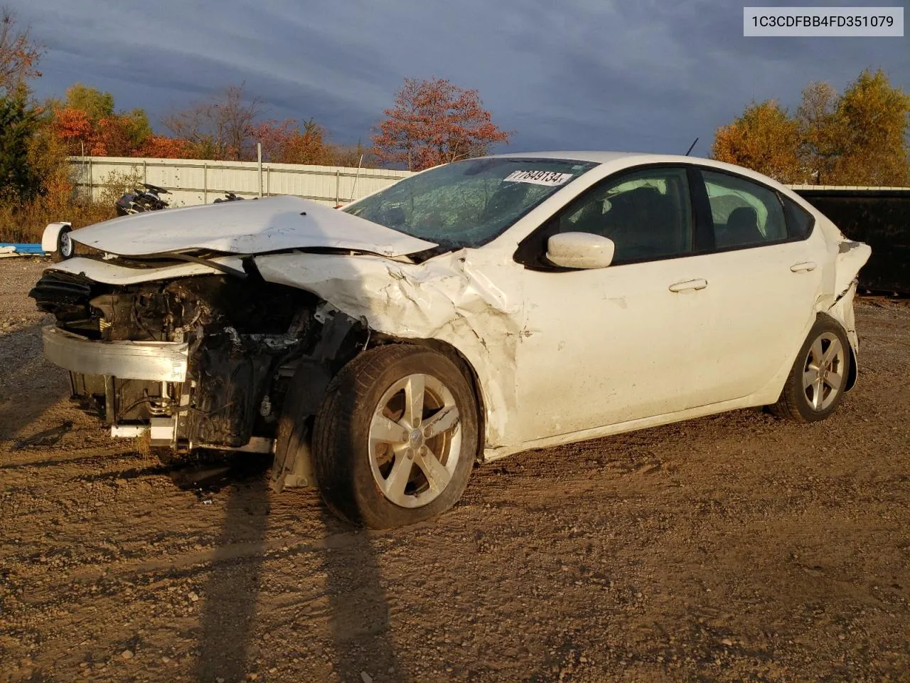 2015 Dodge Dart Sxt VIN: 1C3CDFBB4FD351079 Lot: 77849134