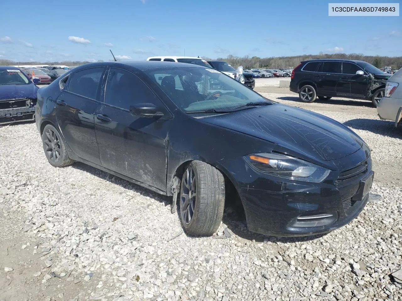 2016 Dodge Dart Se VIN: 1C3CDFAA8GD749843 Lot: 50547034