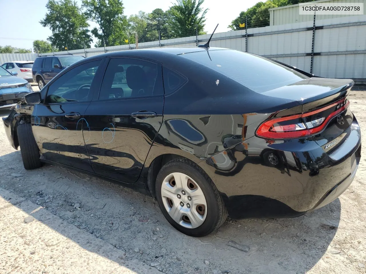 2016 Dodge Dart Se VIN: 1C3CDFAA0GD728758 Lot: 62794044