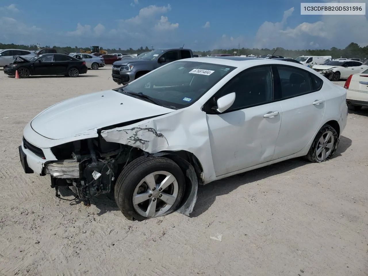 2016 Dodge Dart Sxt VIN: 1C3CDFBB2GD531596 Lot: 67681404