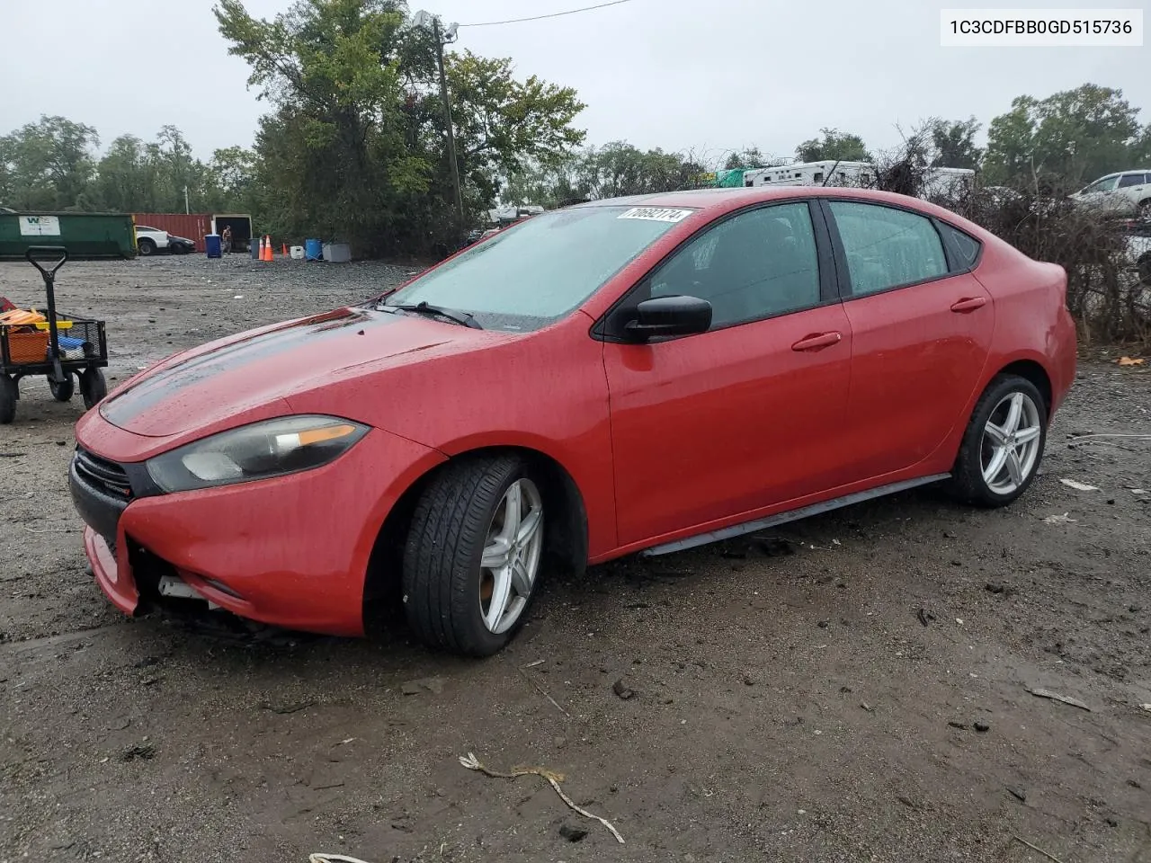 2016 Dodge Dart Sxt VIN: 1C3CDFBB0GD515736 Lot: 70692174