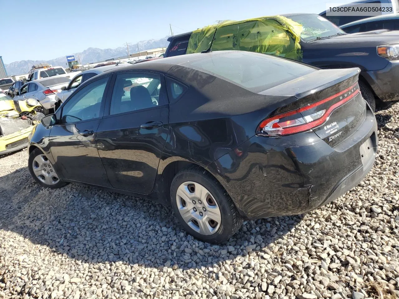 2016 Dodge Dart Se VIN: 1C3CDFAA6GD504233 Lot: 72370724