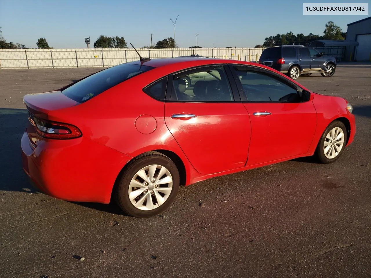 2016 Dodge Dart Sxt Sport VIN: 1C3CDFFAXGD817942 Lot: 74755034