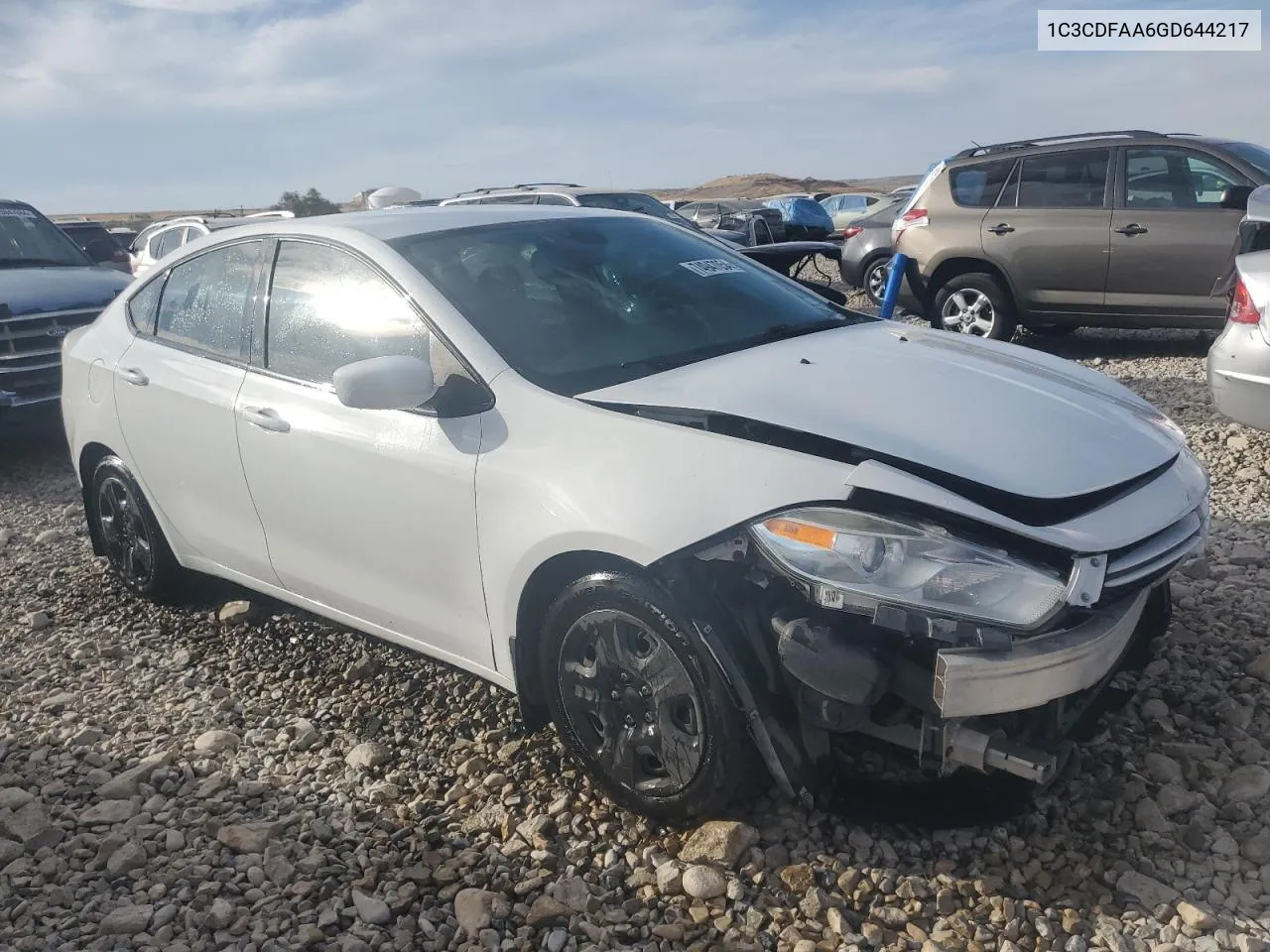 2016 Dodge Dart Se VIN: 1C3CDFAA6GD644217 Lot: 74947054