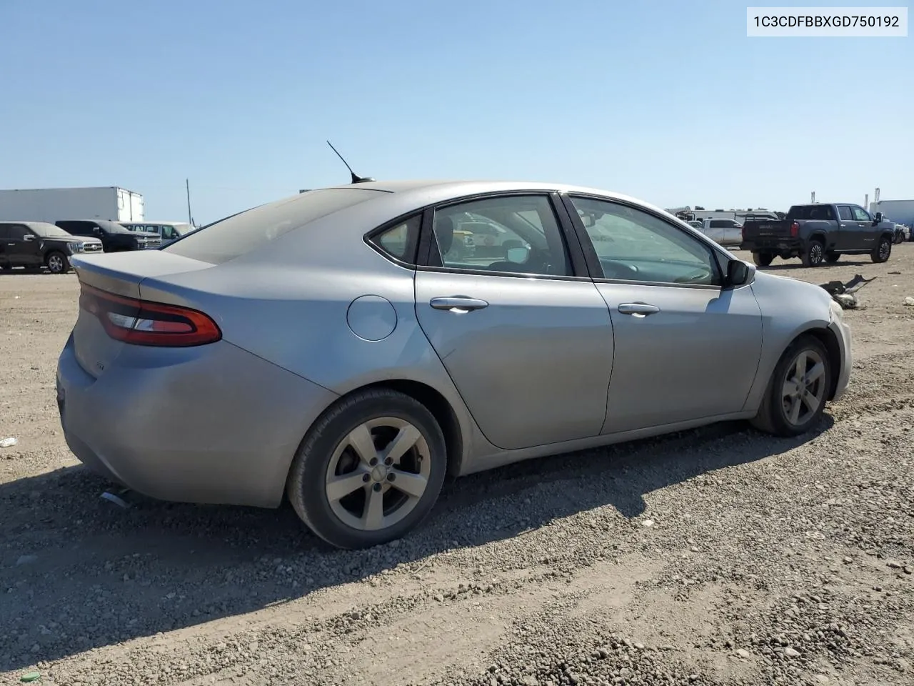 2016 Dodge Dart Sxt VIN: 1C3CDFBBXGD750192 Lot: 75081244