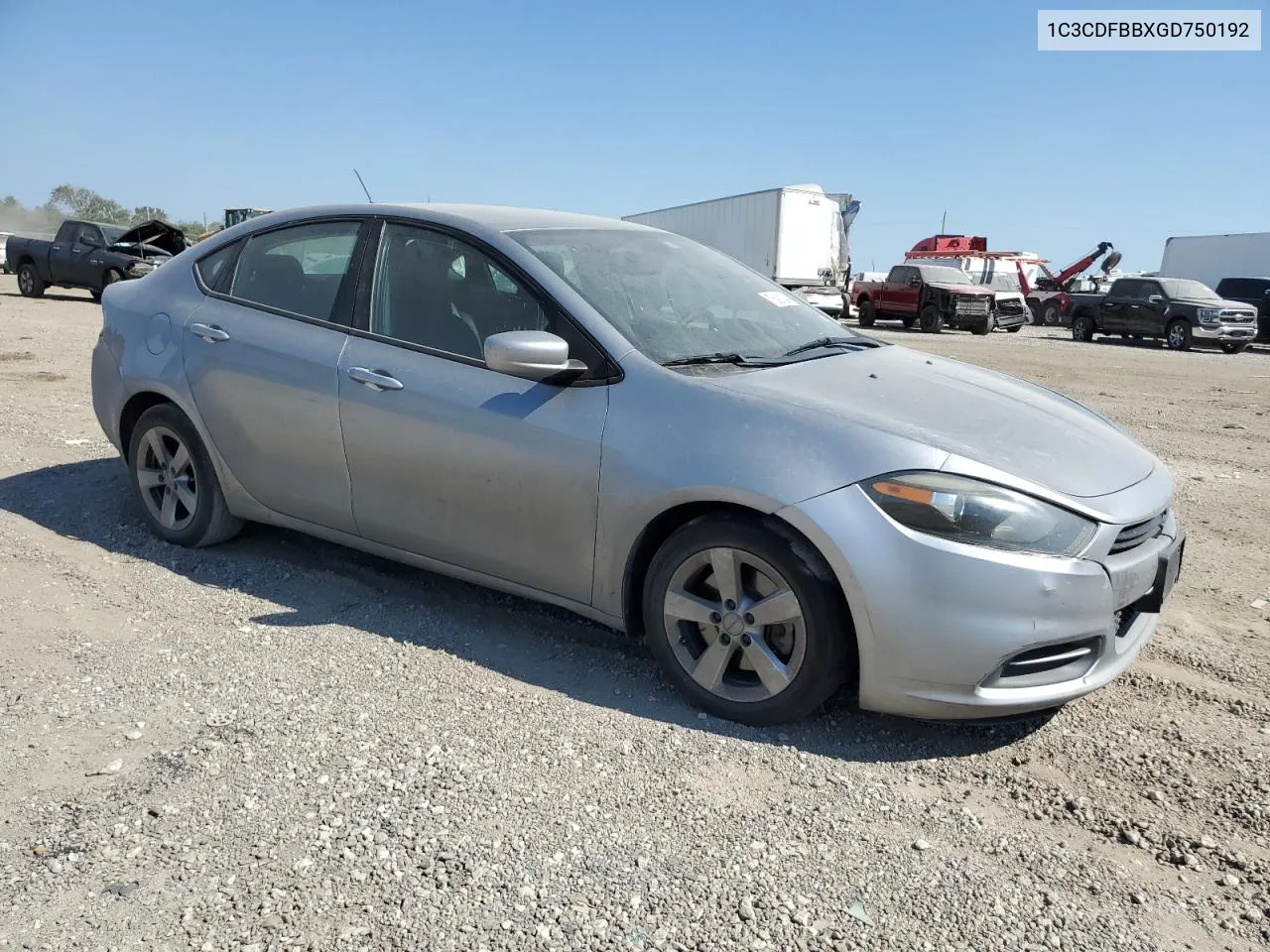 2016 Dodge Dart Sxt VIN: 1C3CDFBBXGD750192 Lot: 75081244