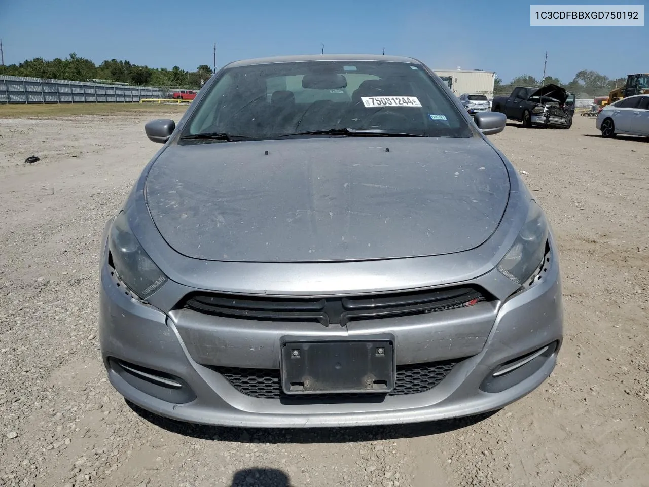 2016 Dodge Dart Sxt VIN: 1C3CDFBBXGD750192 Lot: 75081244