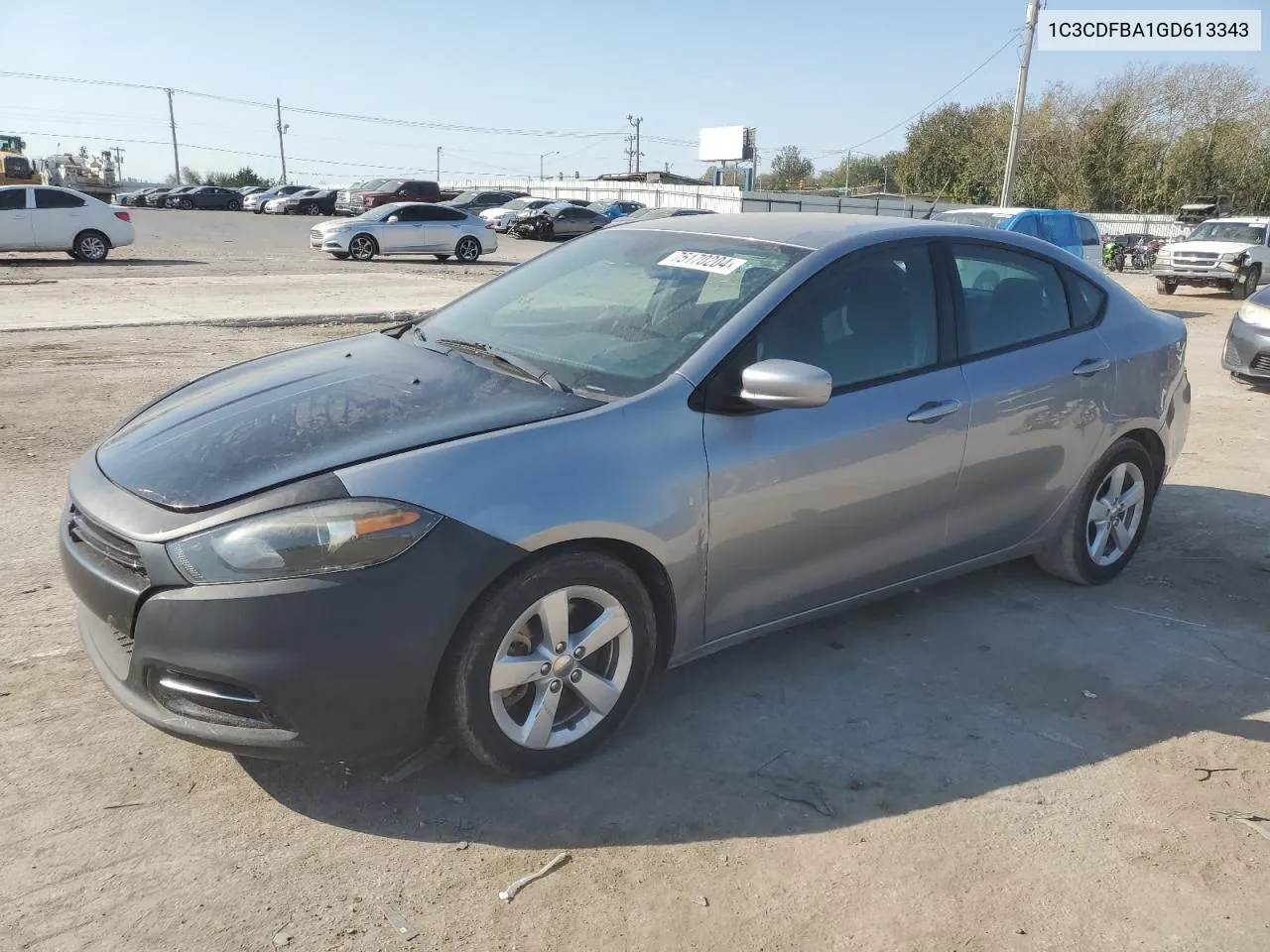 2016 Dodge Dart Sxt VIN: 1C3CDFBA1GD613343 Lot: 75170204