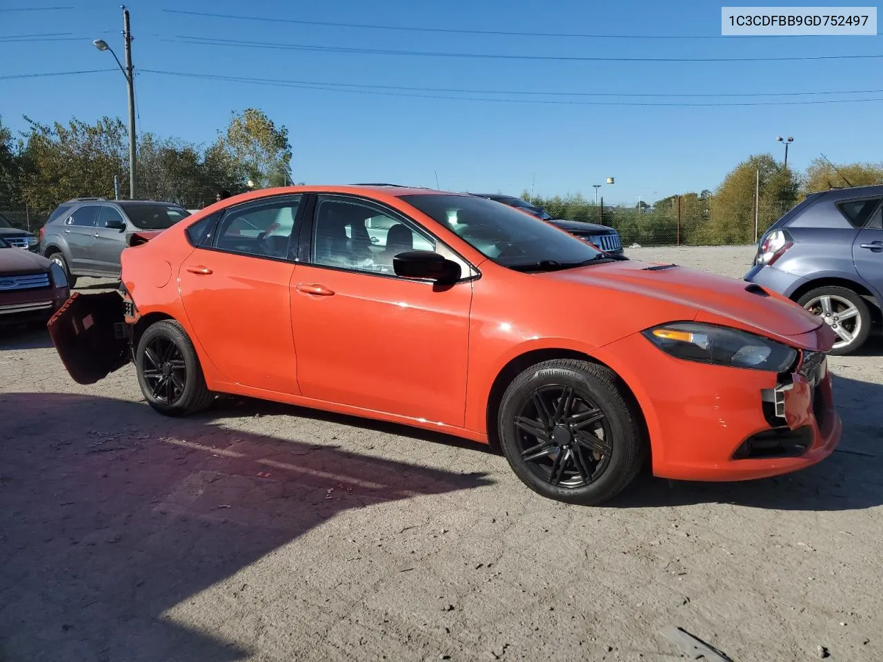 2016 Dodge Dart Sxt VIN: 1C3CDFBB9GD752497 Lot: 75252664