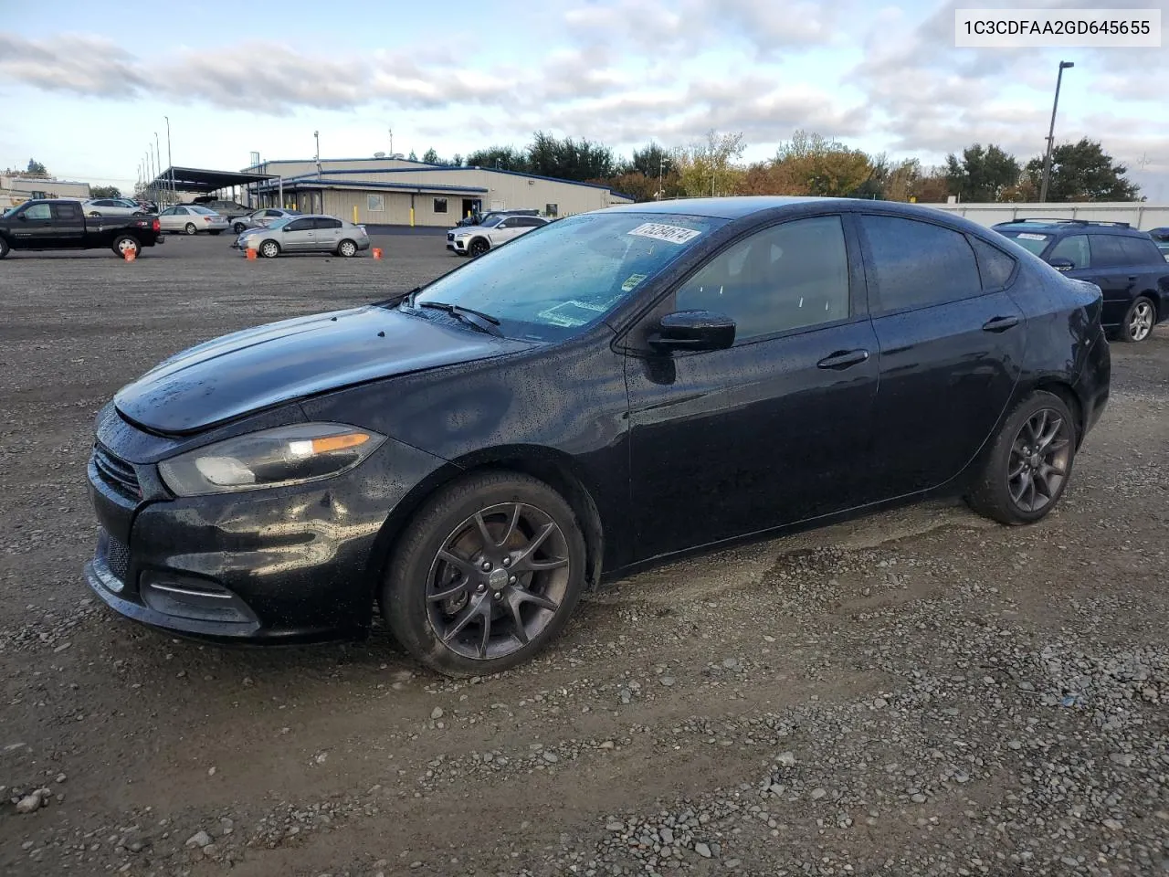 2016 Dodge Dart Se VIN: 1C3CDFAA2GD645655 Lot: 75284674