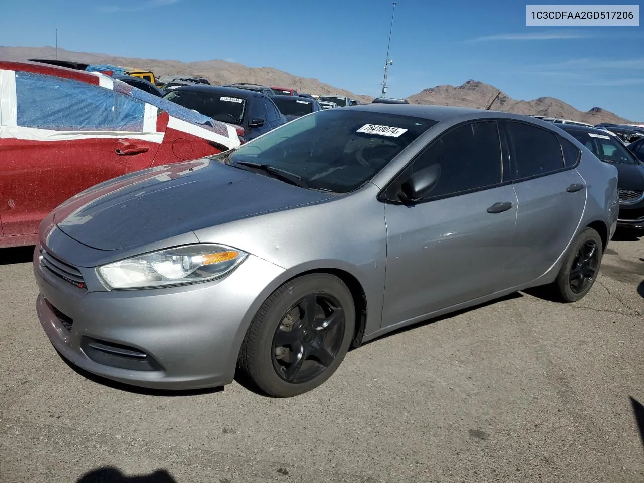 2016 Dodge Dart Se VIN: 1C3CDFAA2GD517206 Lot: 76418074