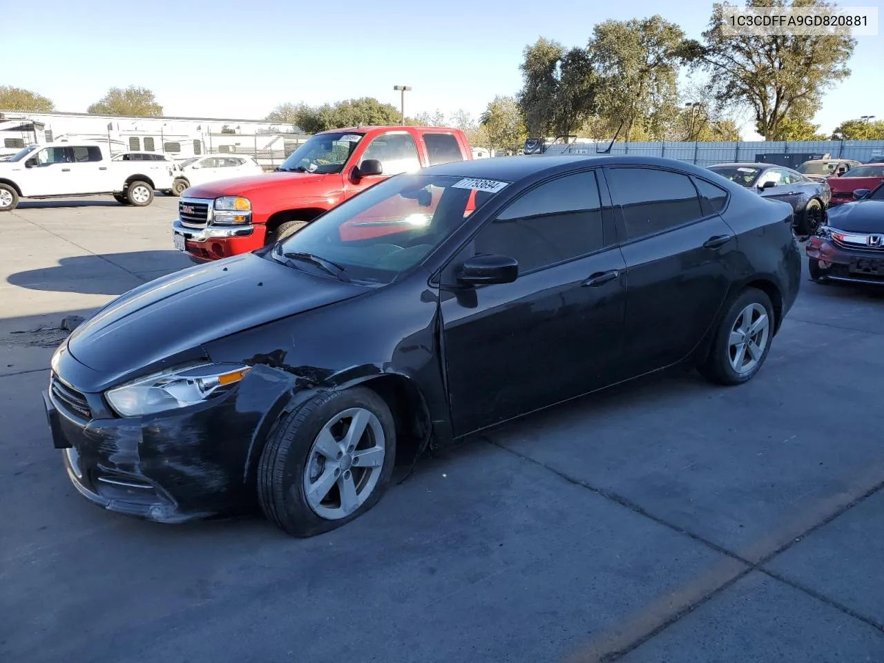 2016 Dodge Dart Sxt Sport VIN: 1C3CDFFA9GD820881 Lot: 77793694