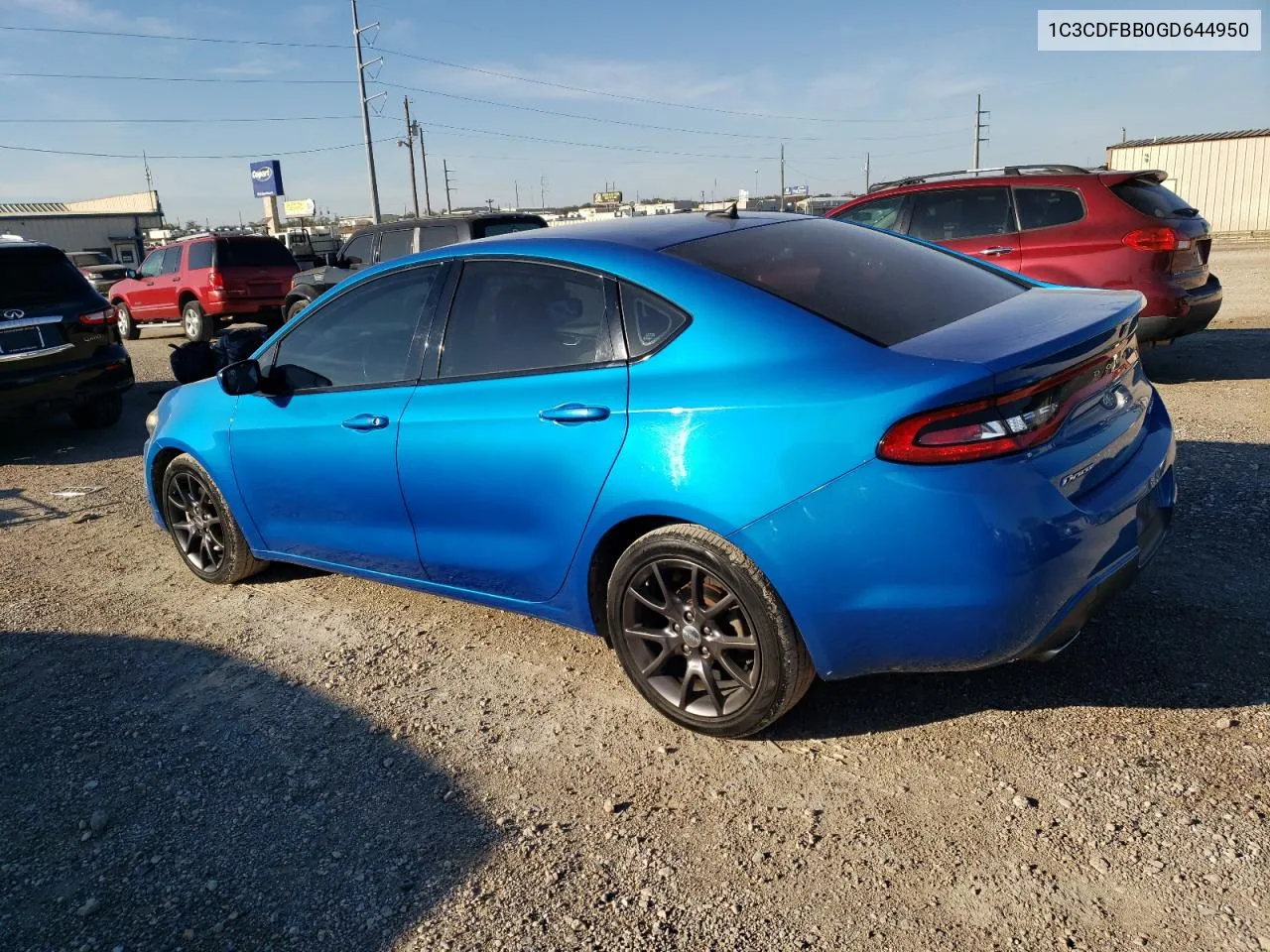 2016 Dodge Dart Sxt VIN: 1C3CDFBB0GD644950 Lot: 79634304