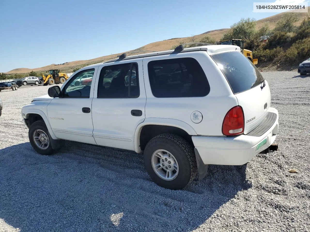 1998 Dodge Durango VIN: 1B4HS28Z5WF205814 Lot: 69343824