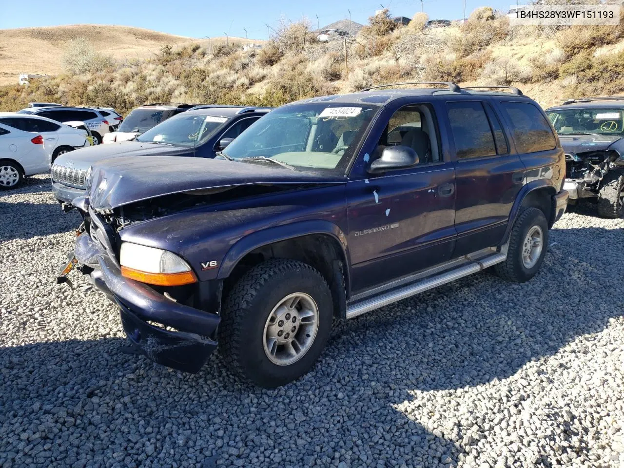 1998 Dodge Durango VIN: 1B4HS28Y3WF151193 Lot: 74534024