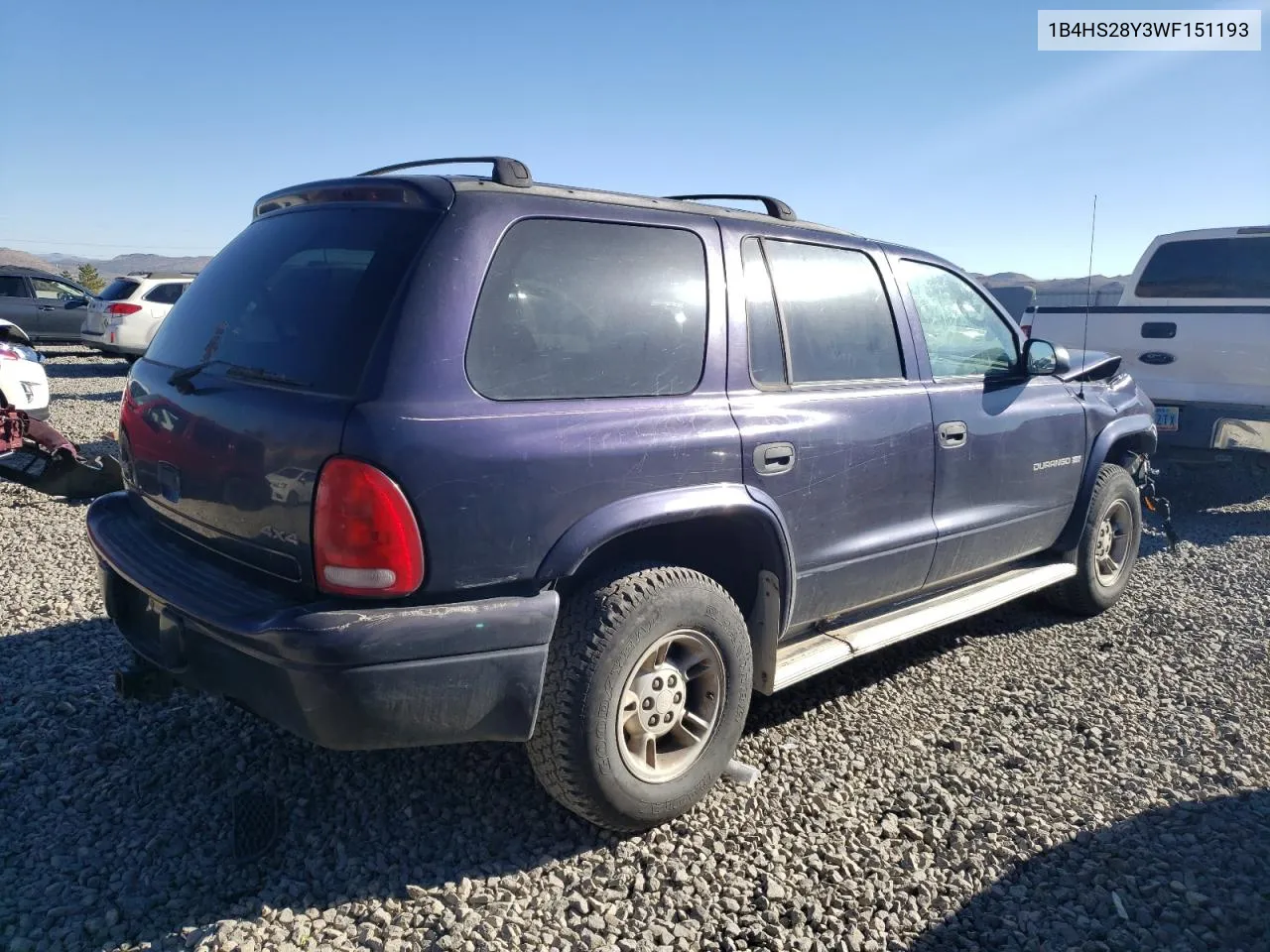 1B4HS28Y3WF151193 1998 Dodge Durango