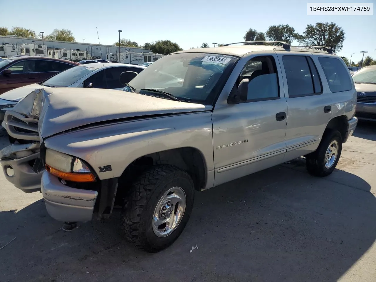 1998 Dodge Durango VIN: 1B4HS28YXWF174759 Lot: 75835864