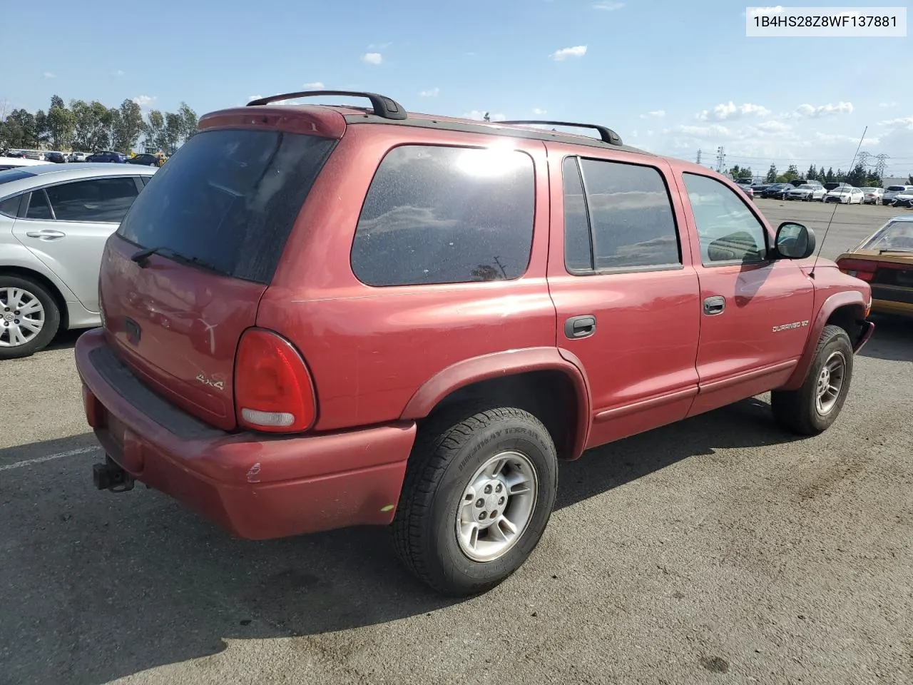 1998 Dodge Durango VIN: 1B4HS28Z8WF137881 Lot: 78482694