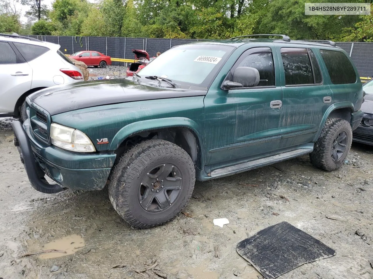 2000 Dodge Durango VIN: 1B4HS28N8YF289711 Lot: 66999324