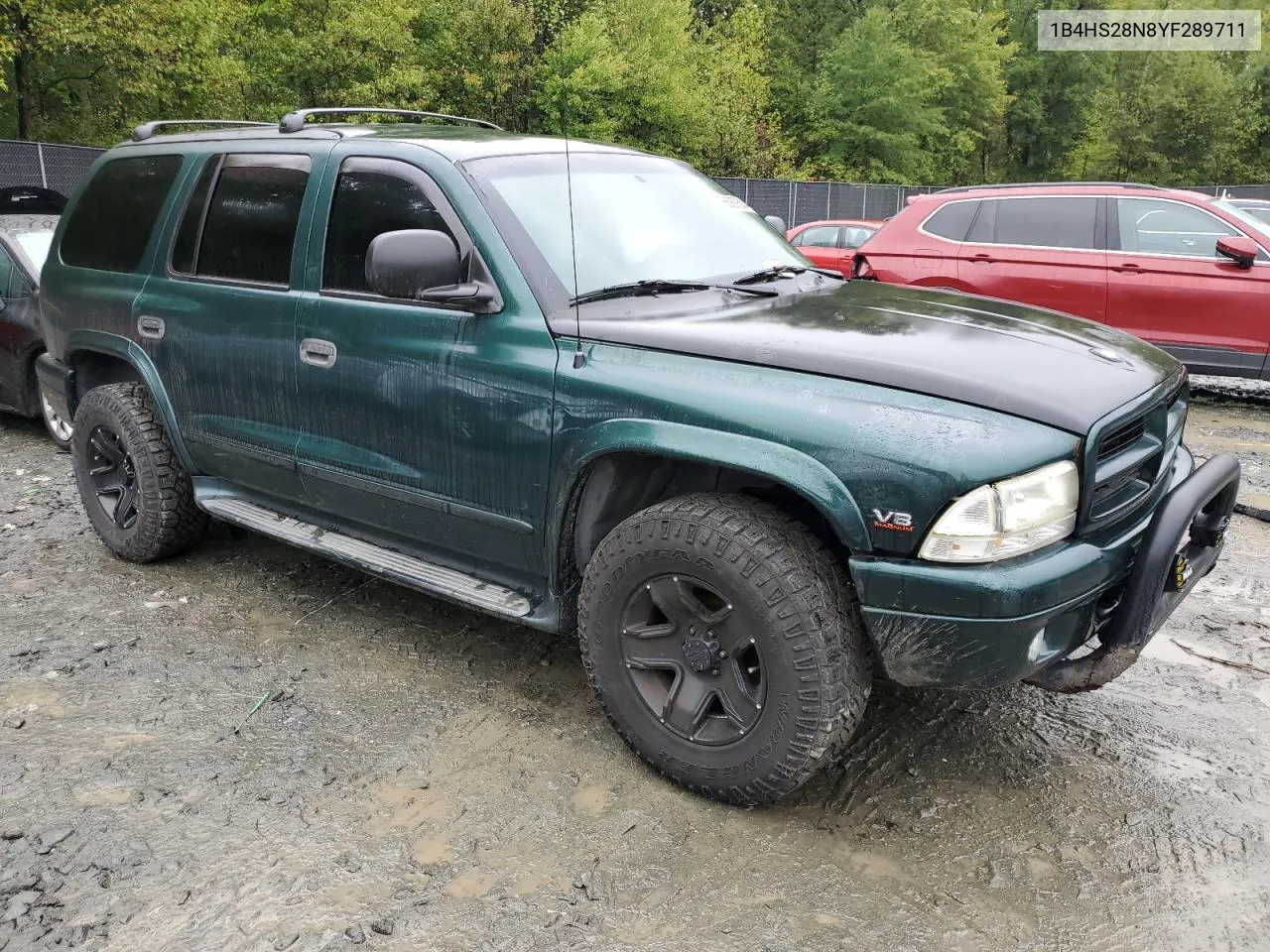 2000 Dodge Durango VIN: 1B4HS28N8YF289711 Lot: 66999324