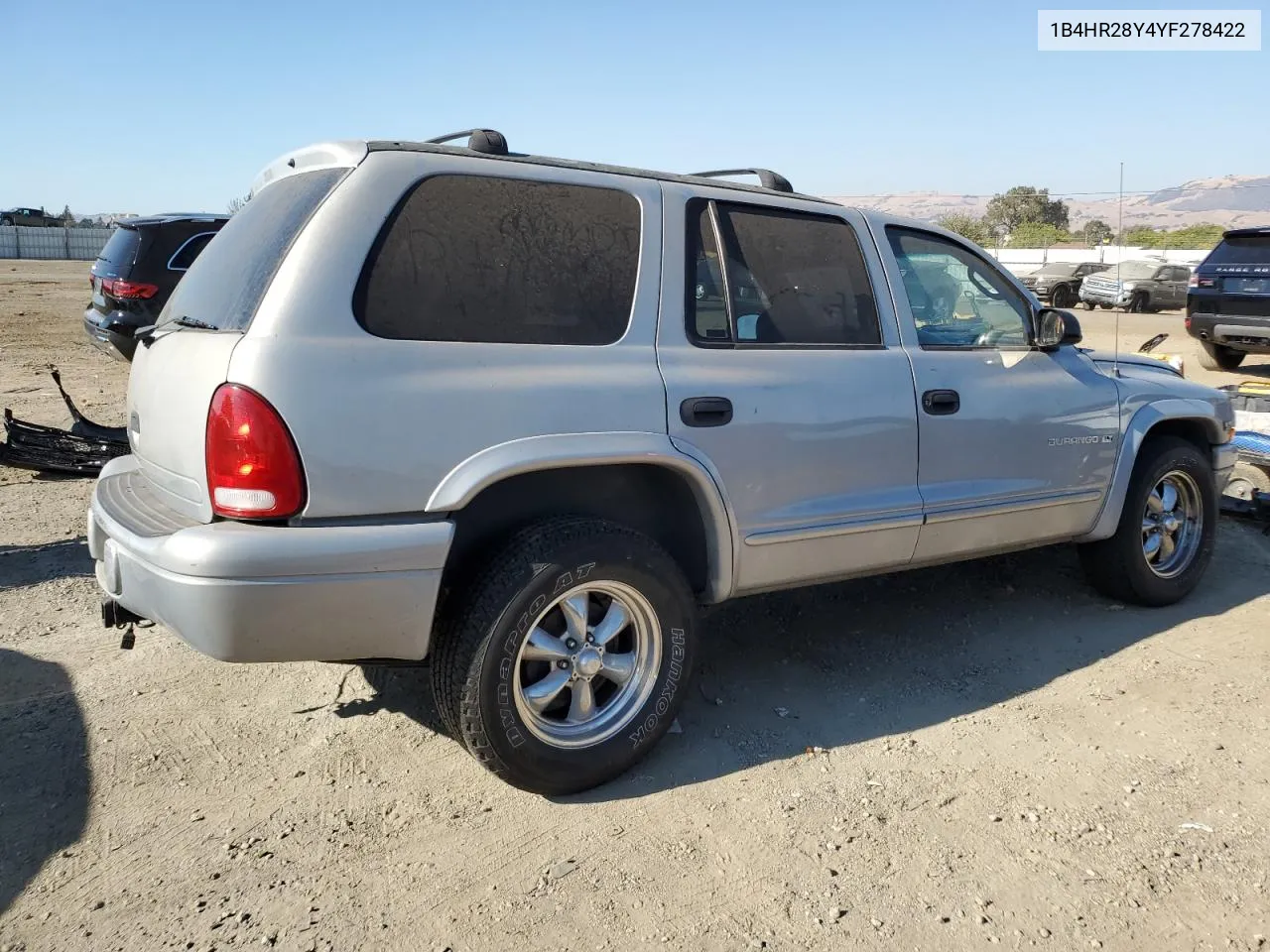 2000 Dodge Durango VIN: 1B4HR28Y4YF278422 Lot: 69119144