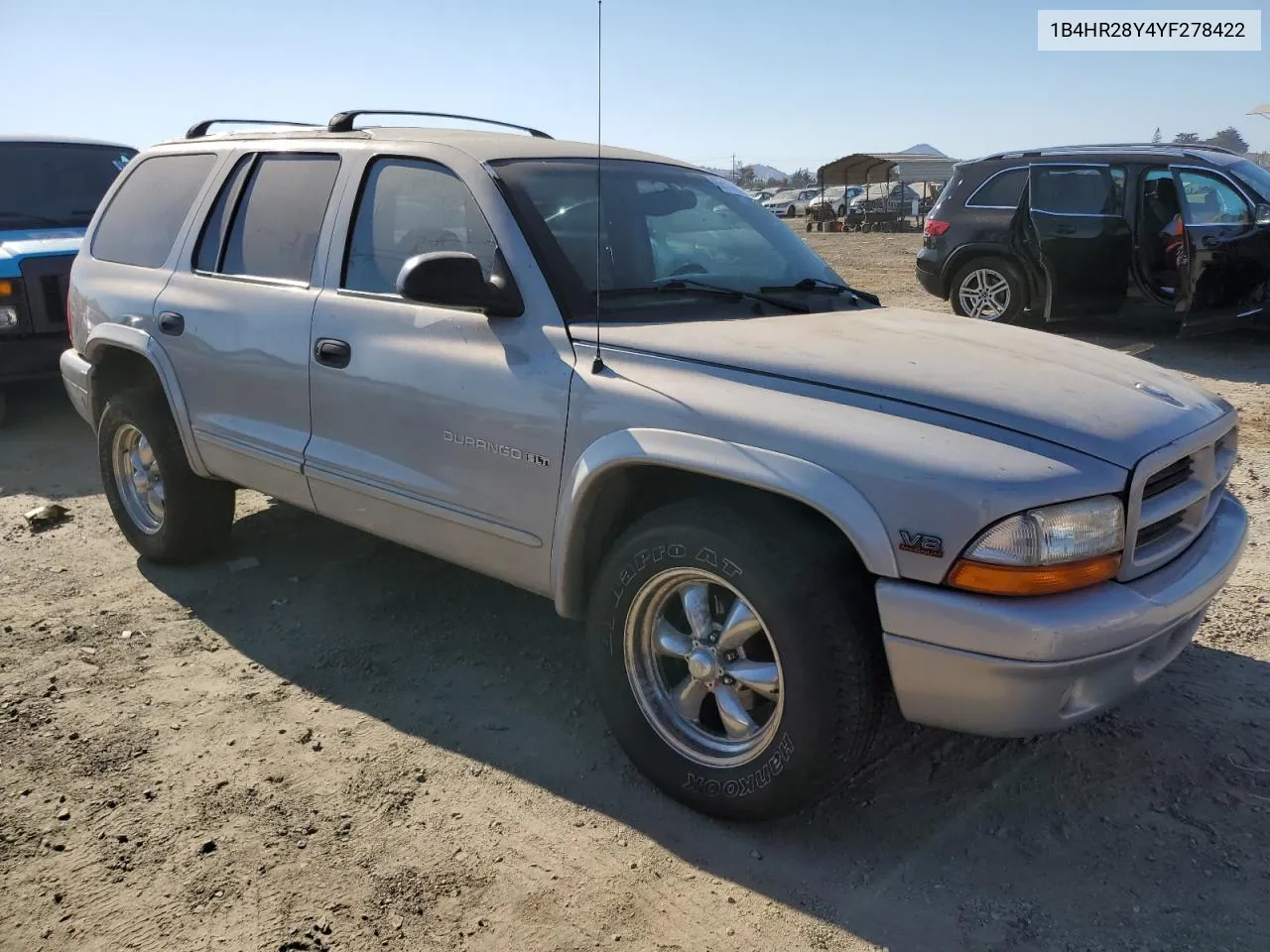 2000 Dodge Durango VIN: 1B4HR28Y4YF278422 Lot: 69119144