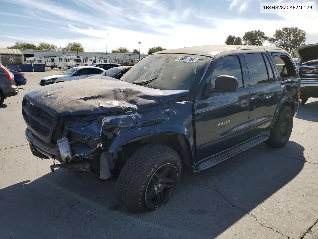 2000 Dodge Durango VIN: 1B4HS28Z0YF240179 Lot: 75691704