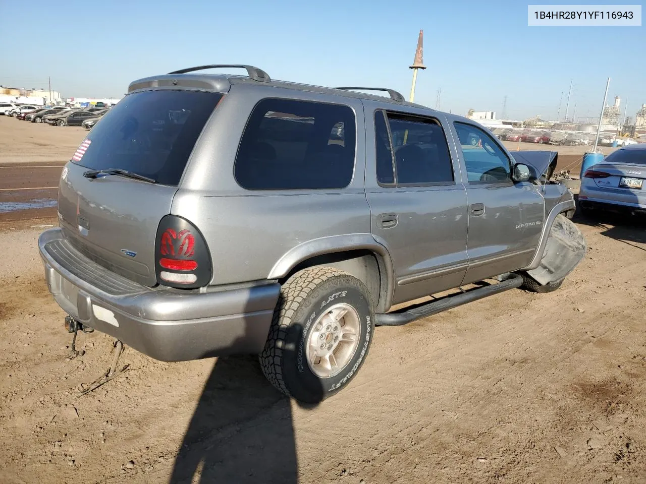 2000 Dodge Durango VIN: 1B4HR28Y1YF116943 Lot: 80566063