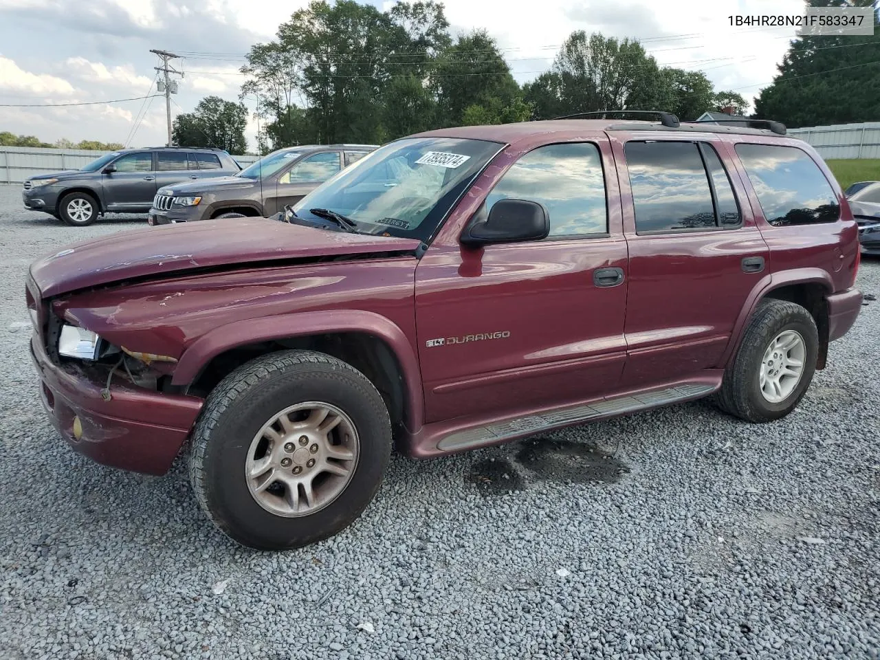 2001 Dodge Durango VIN: 1B4HR28N21F583347 Lot: 73935374