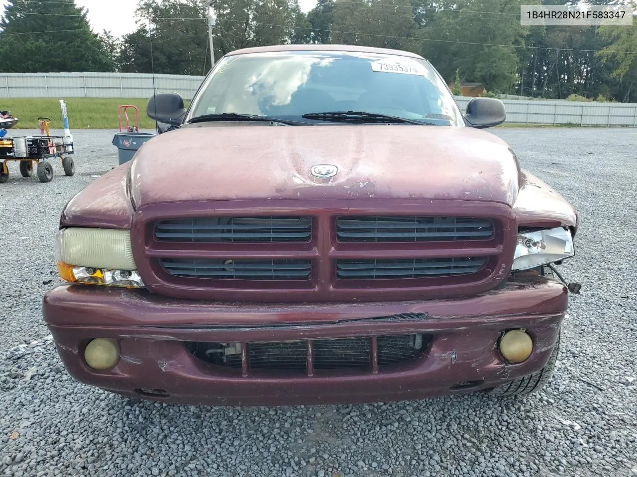 2001 Dodge Durango VIN: 1B4HR28N21F583347 Lot: 73935374