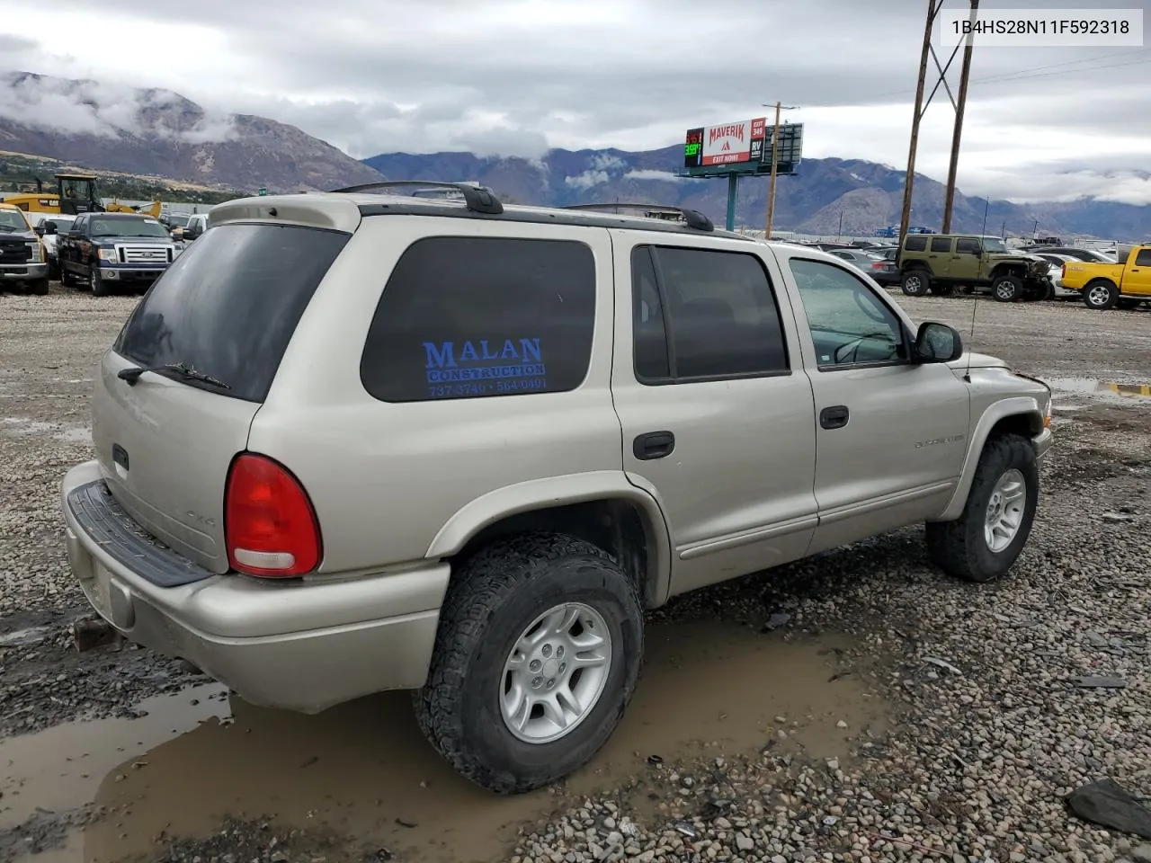 2001 Dodge Durango VIN: 1B4HS28N11F592318 Lot: 75000344