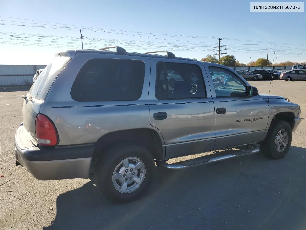 2001 Dodge Durango VIN: 1B4HS28N21F567072 Lot: 80069734