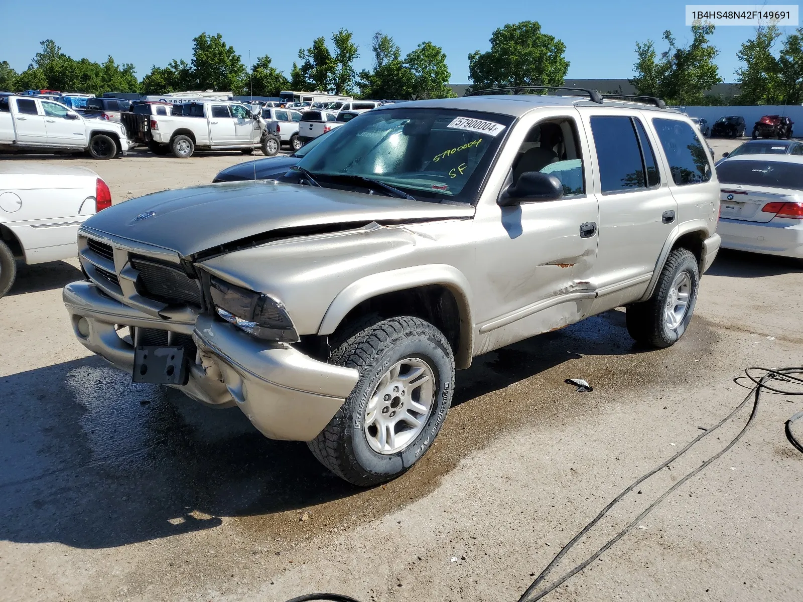 2002 Dodge Durango Slt VIN: 1B4HS48N42F149691 Lot: 57900004