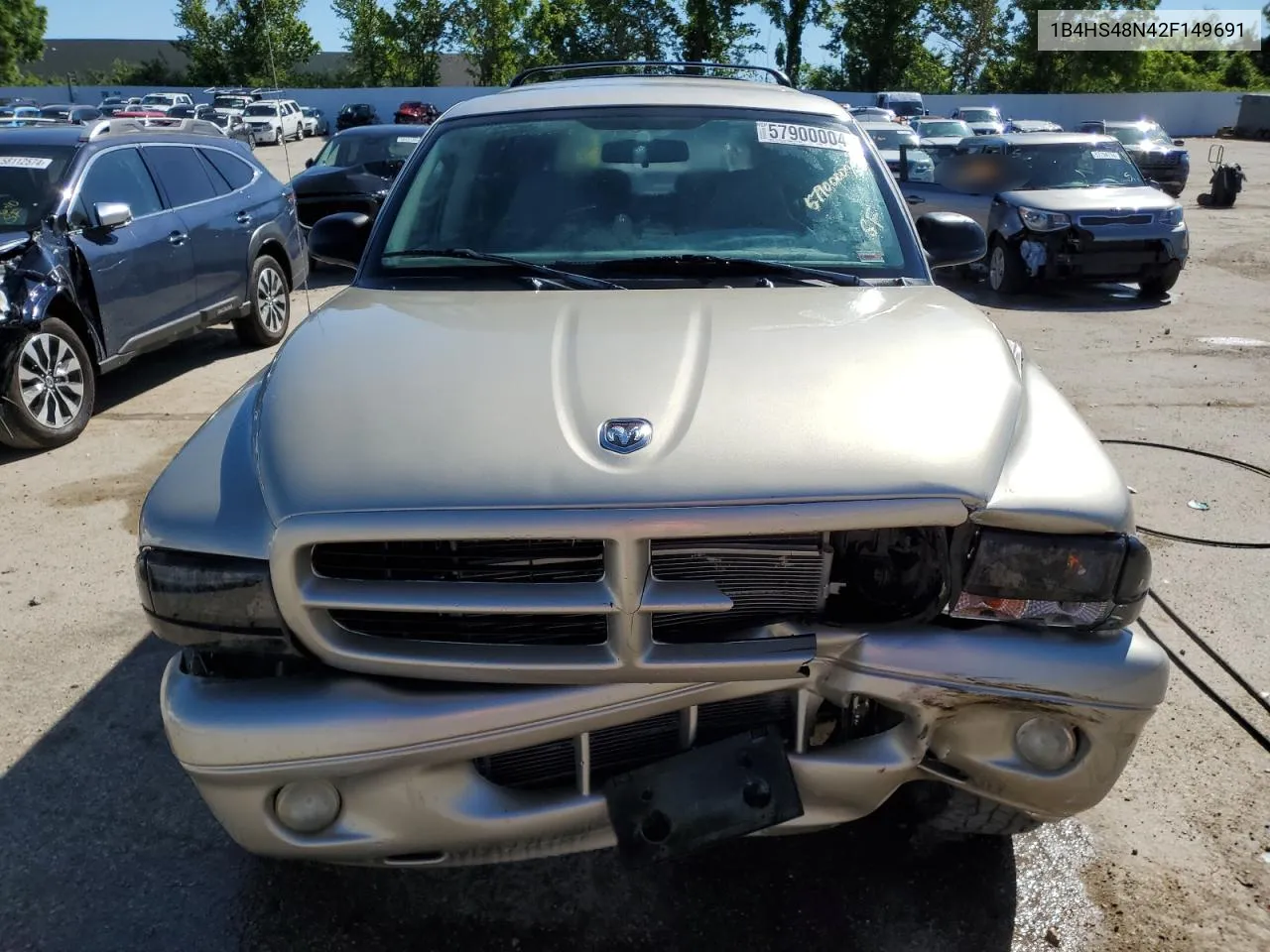 2002 Dodge Durango Slt VIN: 1B4HS48N42F149691 Lot: 57900004