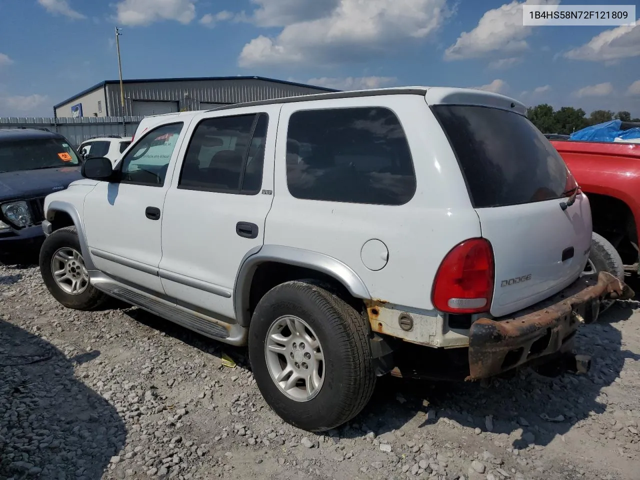 1B4HS58N72F121809 2002 Dodge Durango Slt Plus