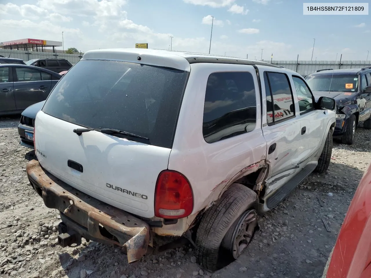 1B4HS58N72F121809 2002 Dodge Durango Slt Plus