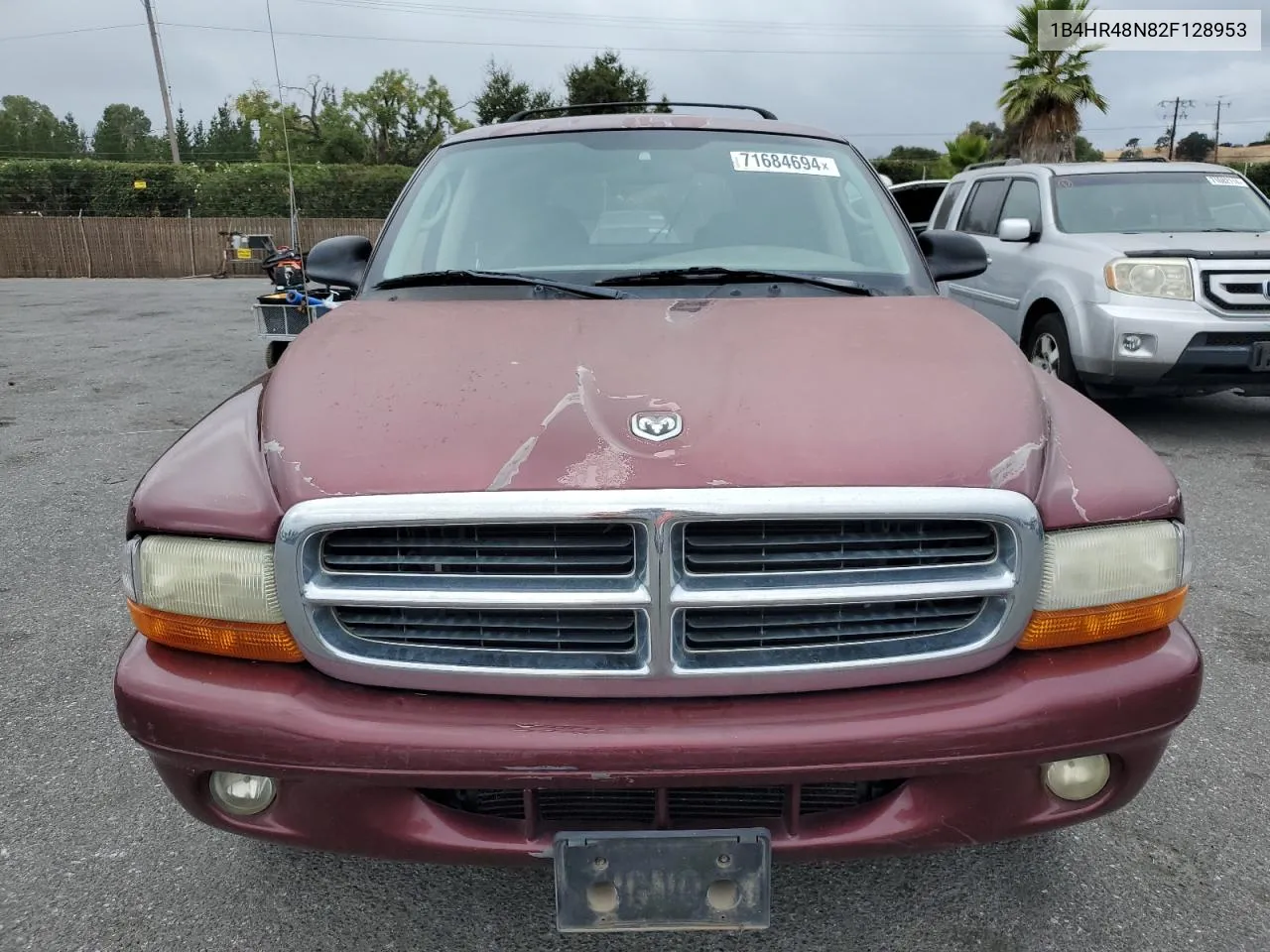 2002 Dodge Durango Slt VIN: 1B4HR48N82F128953 Lot: 71684694