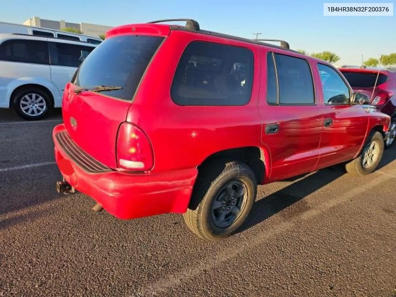 2002 Dodge Durango Sport VIN: 1B4HR38N32F200376 Lot: 73259904