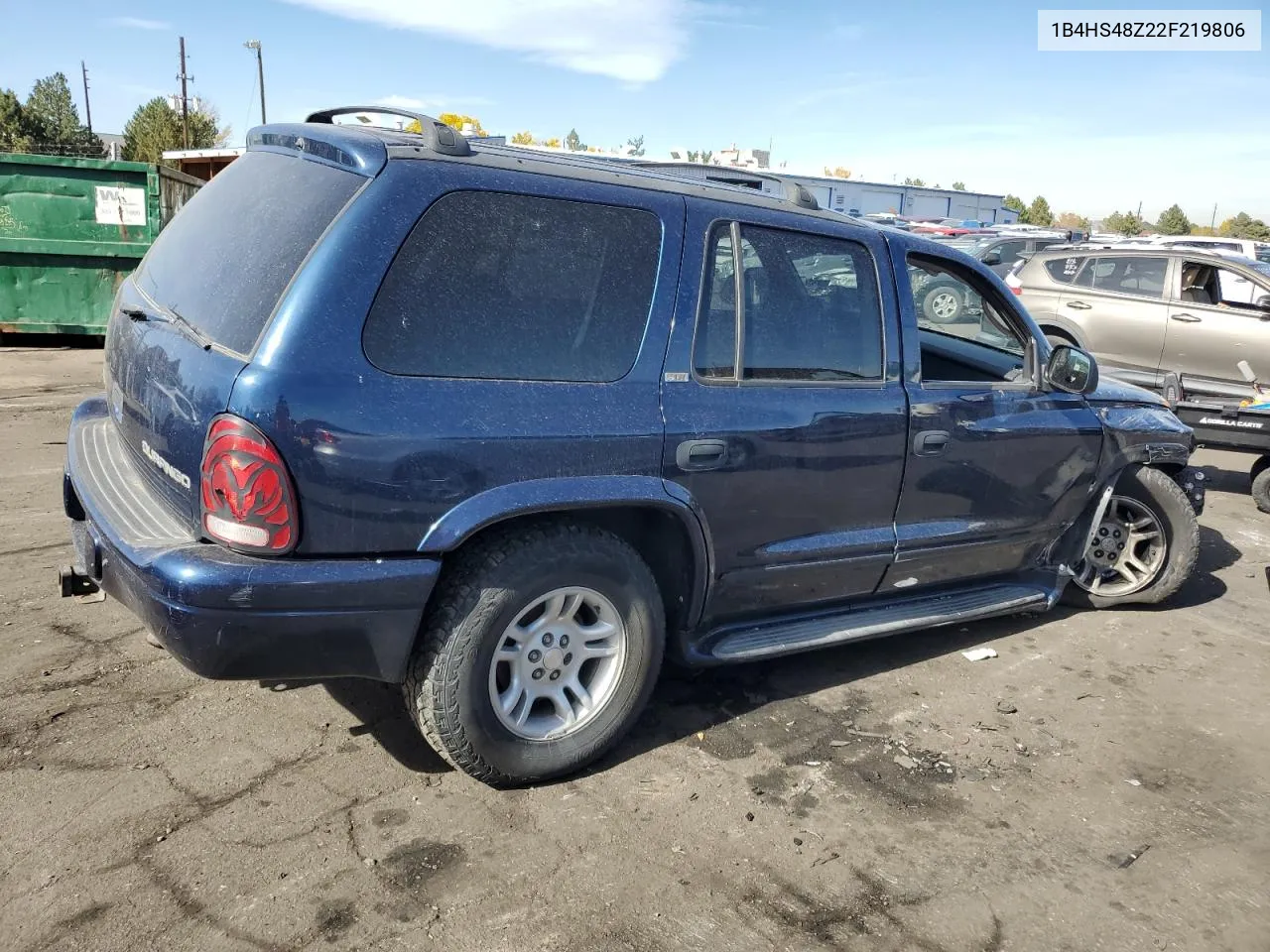 2002 Dodge Durango Slt VIN: 1B4HS48Z22F219806 Lot: 77704344