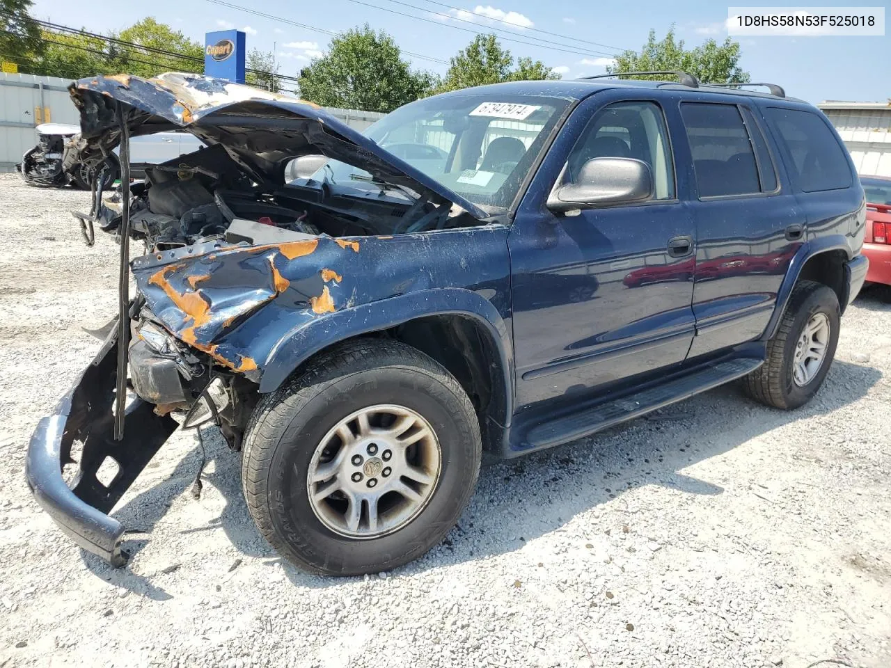 2003 Dodge Durango Slt Plus VIN: 1D8HS58N53F525018 Lot: 67947974