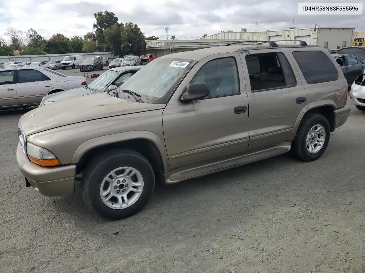 2003 Dodge Durango Slt Plus VIN: 1D4HR58N83F585596 Lot: 70747484