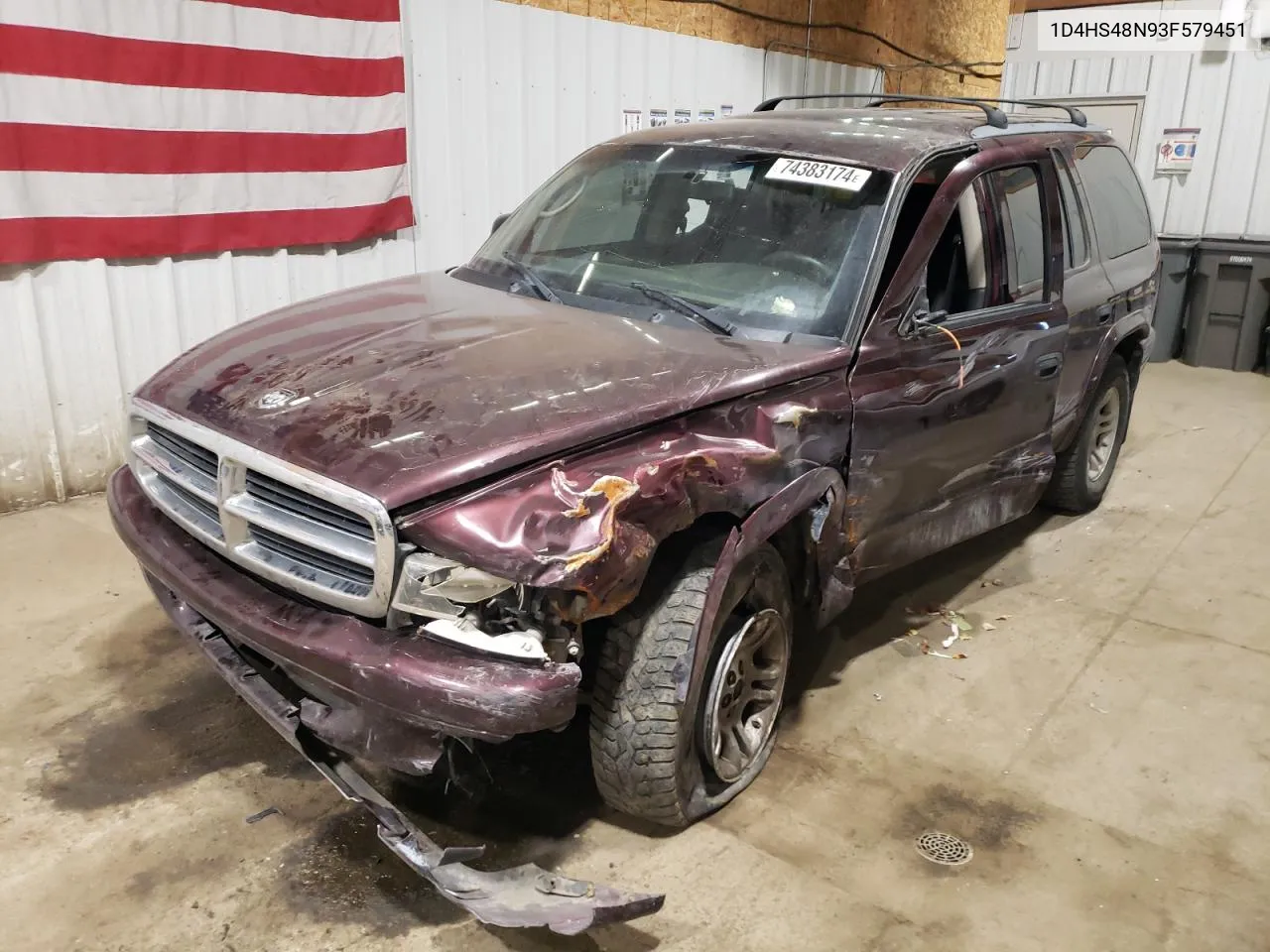 2003 Dodge Durango Slt VIN: 1D4HS48N93F579451 Lot: 74383174