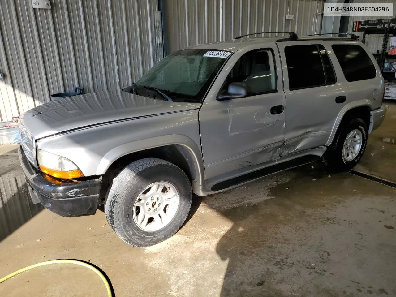 2003 Dodge Durango Slt VIN: 1D4HS48N03F504296 Lot: 75016274