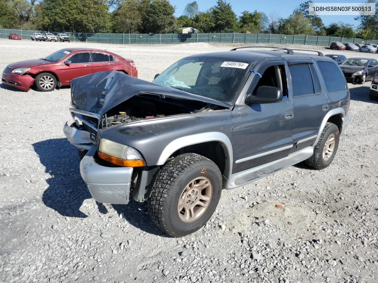 2003 Dodge Durango Slt Plus VIN: 1D8HS58N03F500513 Lot: 75486794