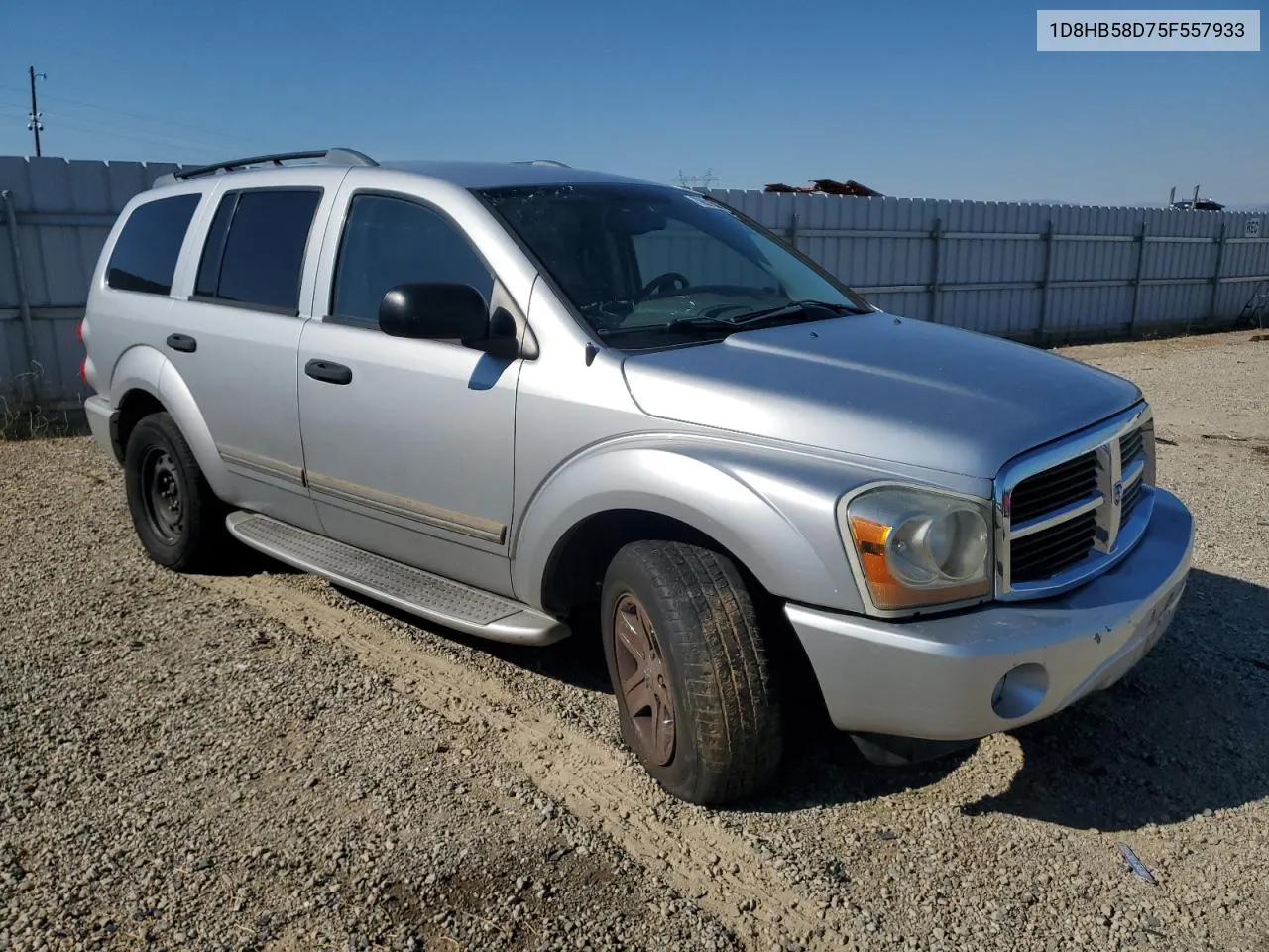 2005 Dodge Durango Limited VIN: 1D8HB58D75F557933 Lot: 76621534