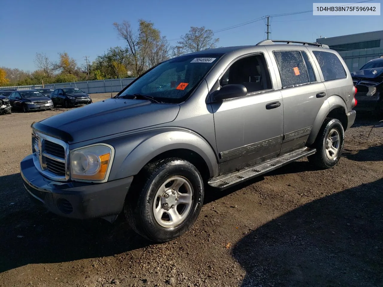 2005 Dodge Durango St VIN: 1D4HB38N75F596942 Lot: 78548984