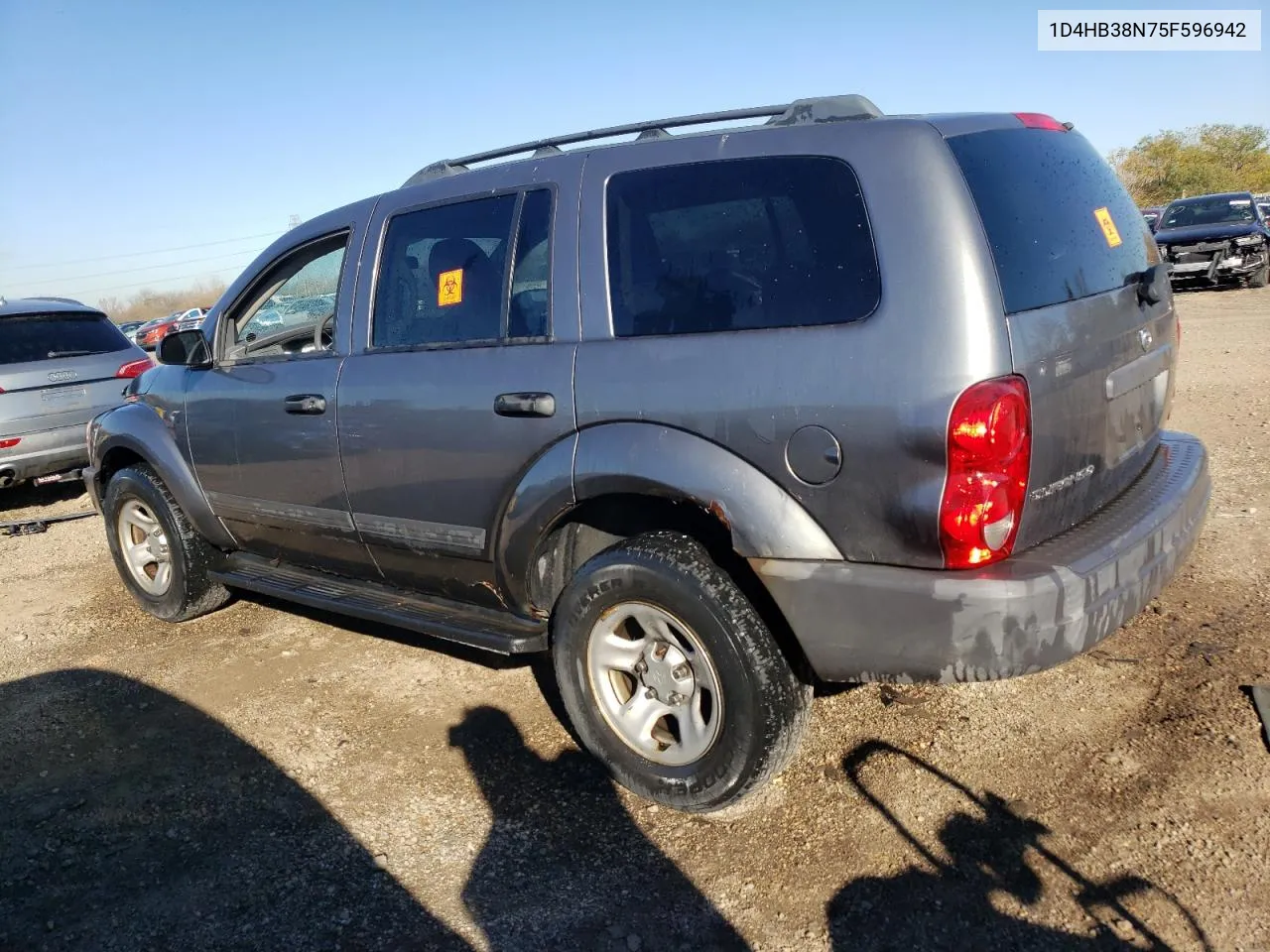 2005 Dodge Durango St VIN: 1D4HB38N75F596942 Lot: 78548984