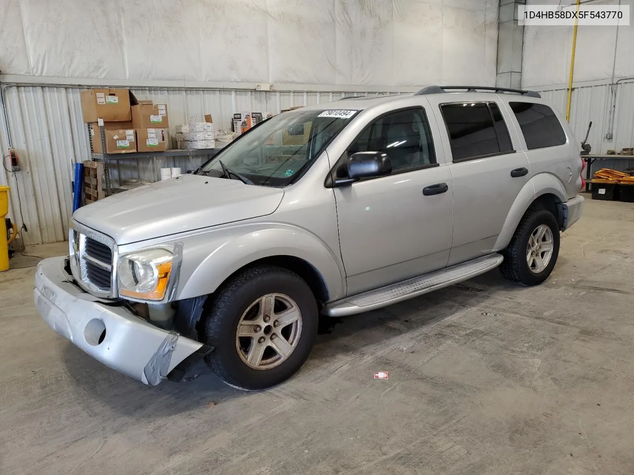 2005 Dodge Durango Limited VIN: 1D4HB58DX5F543770 Lot: 79010494