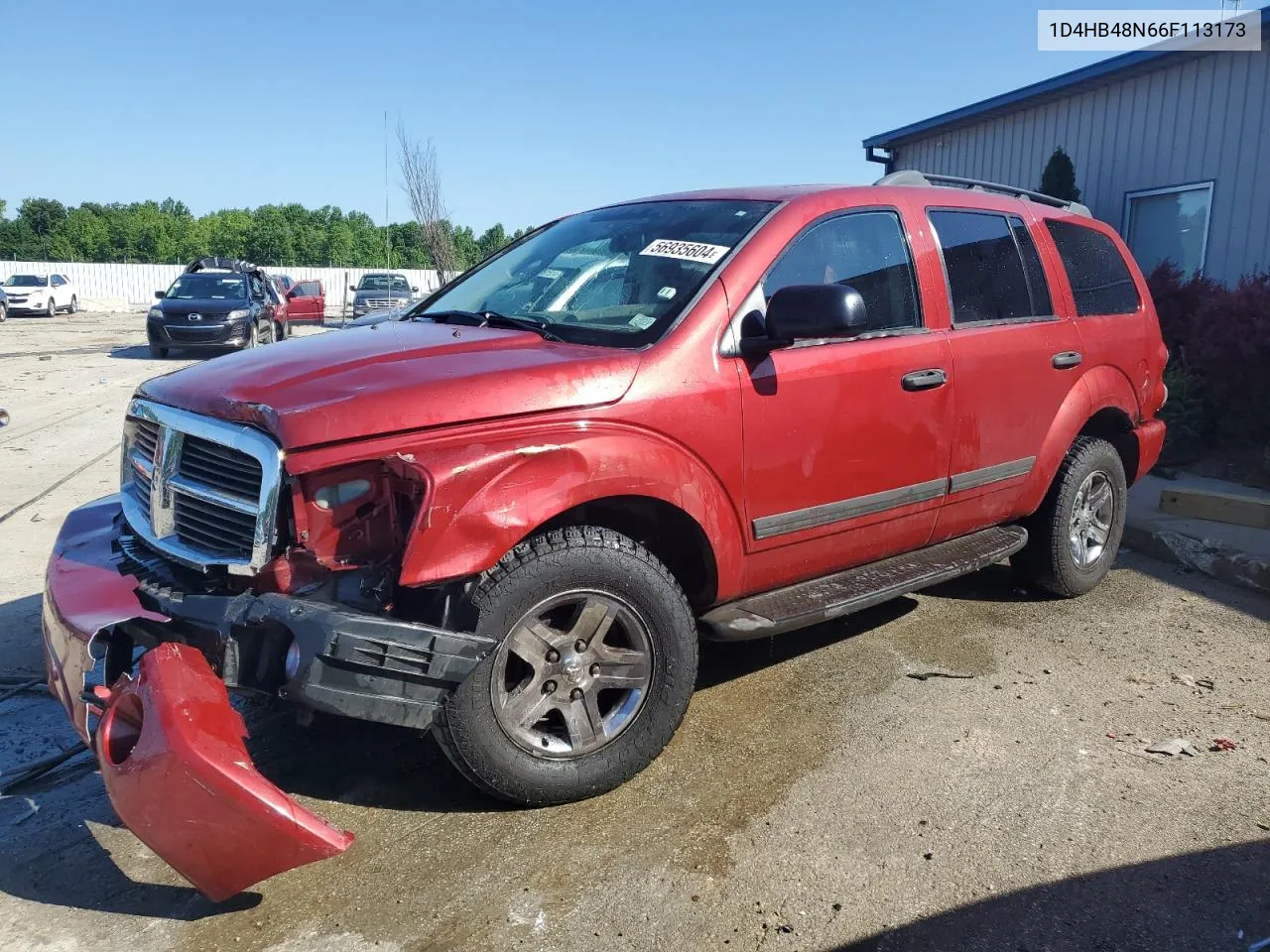 2006 Dodge Durango Slt VIN: 1D4HB48N66F113173 Lot: 56935604