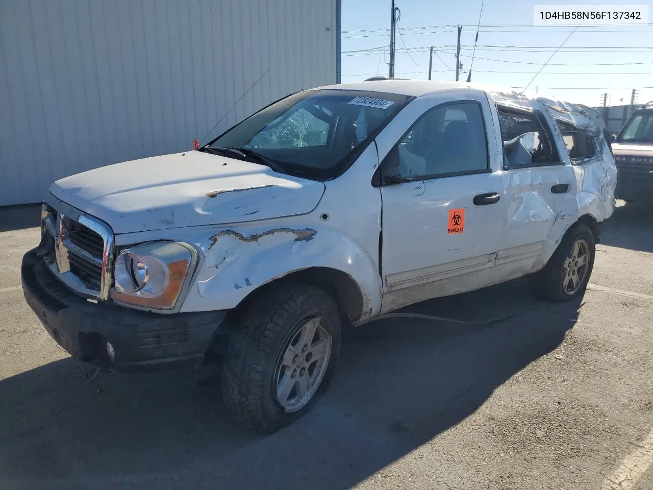 2006 Dodge Durango Limited VIN: 1D4HB58N56F137342 Lot: 72824904